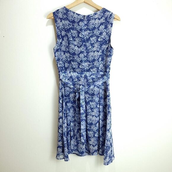 NWOT AngelEye London Geo Floral Blue Gray Dress - Picture 7 of 12